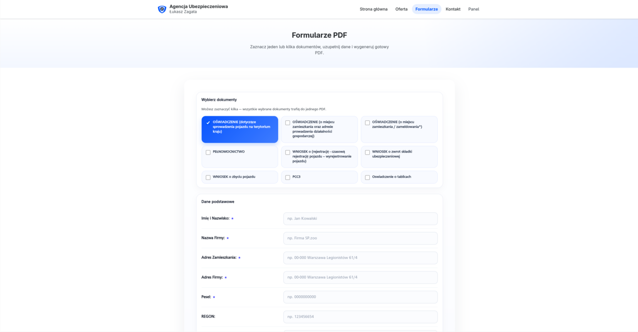 Panel CRM Laravel dla agencji ubezpieczeniowej